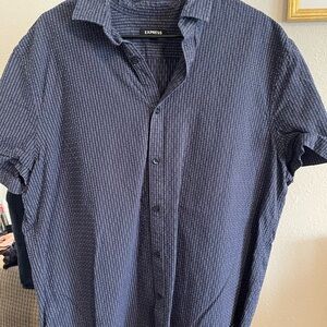 Express Men's Navy Blue Shirt